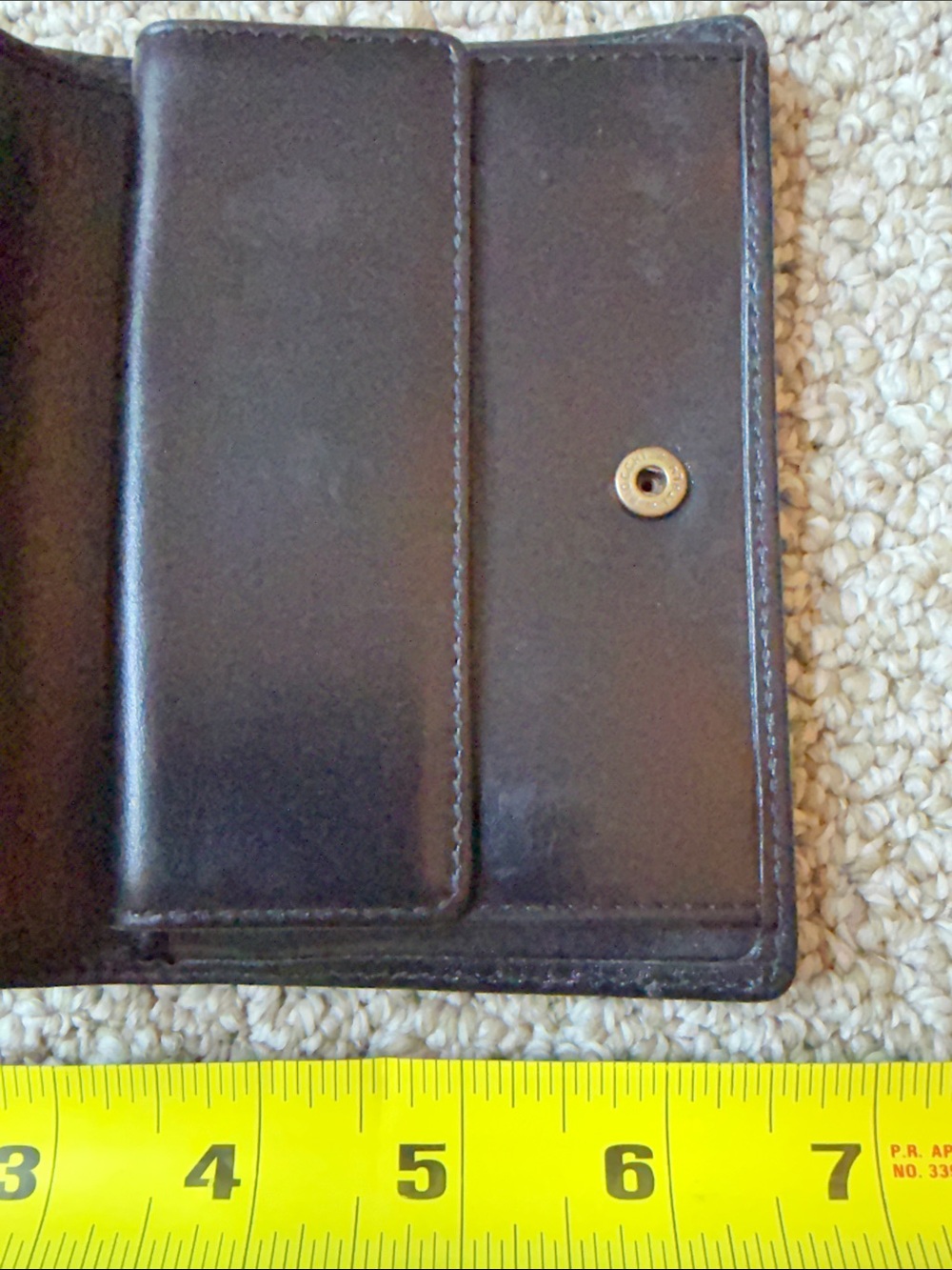 RARE Vintage Coach Black Leather Compact Bifold Wallet Snap Pocket Made in Spain - Picture 7 of 11